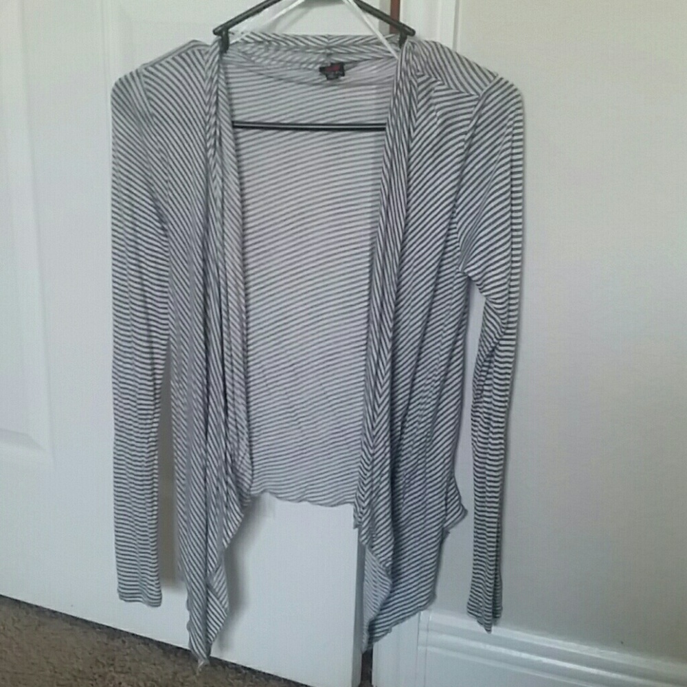 5/$25 Poof! Striped Open Cardigan (Med) Y2K
